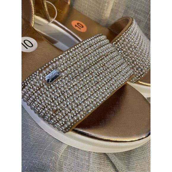 Nwt juicy couture impress pearl rhinestone sandals sz 10 - Picture 9 of 11